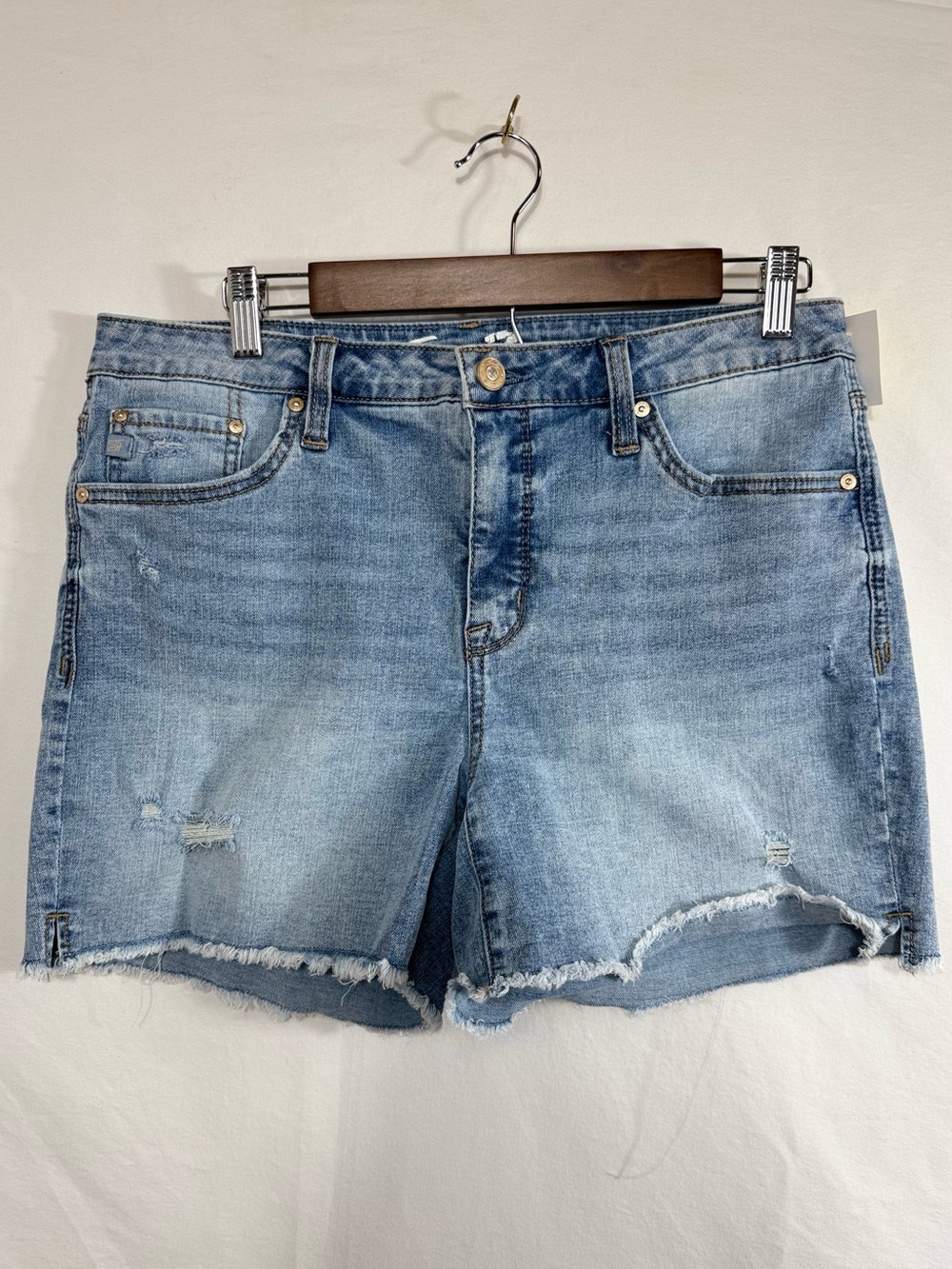 Seven7 Light Blue Distressed Denim Cutoff Weekend Shorts